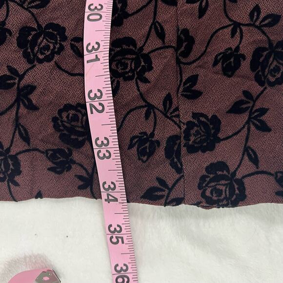 Vintage Studio C Maroon and Black Floral 2-Piece Dress and Jacket Set - Picture 9 of 16